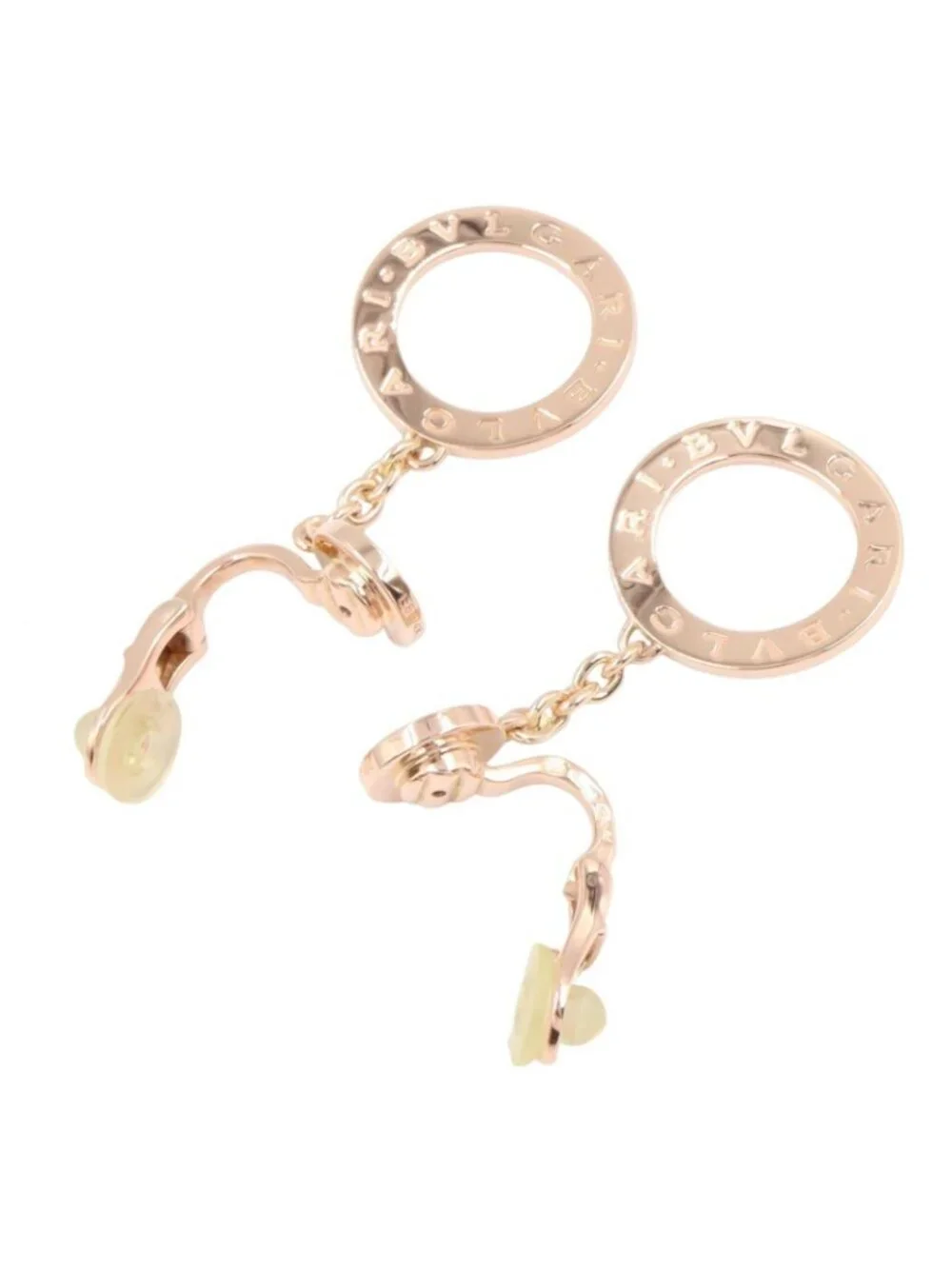 Bvlgari Earrings Pave Diamond 18K Pink Gold
